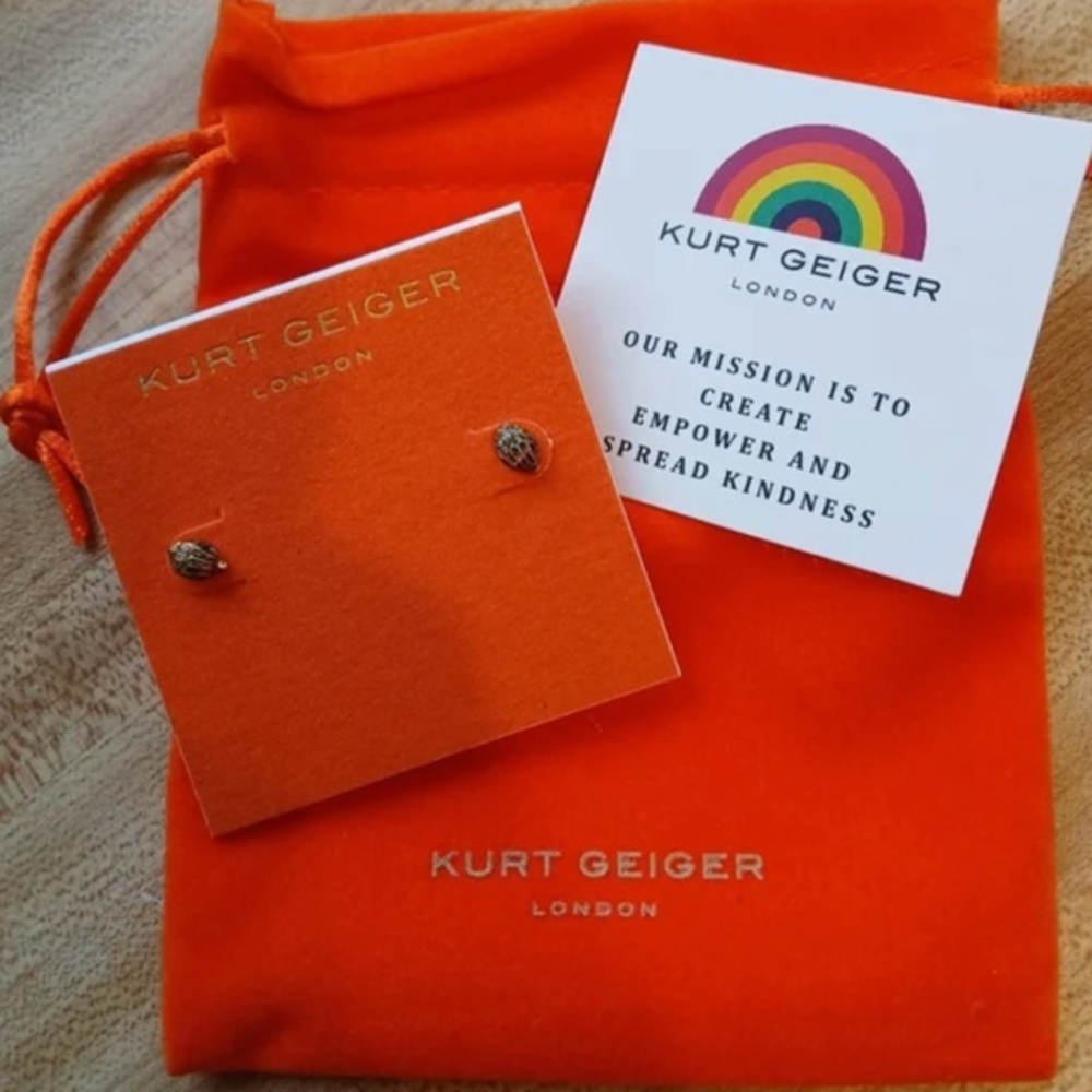 Kurt Geiger NWT Micro Raven Eagle Stud Earrings with Dust Bag